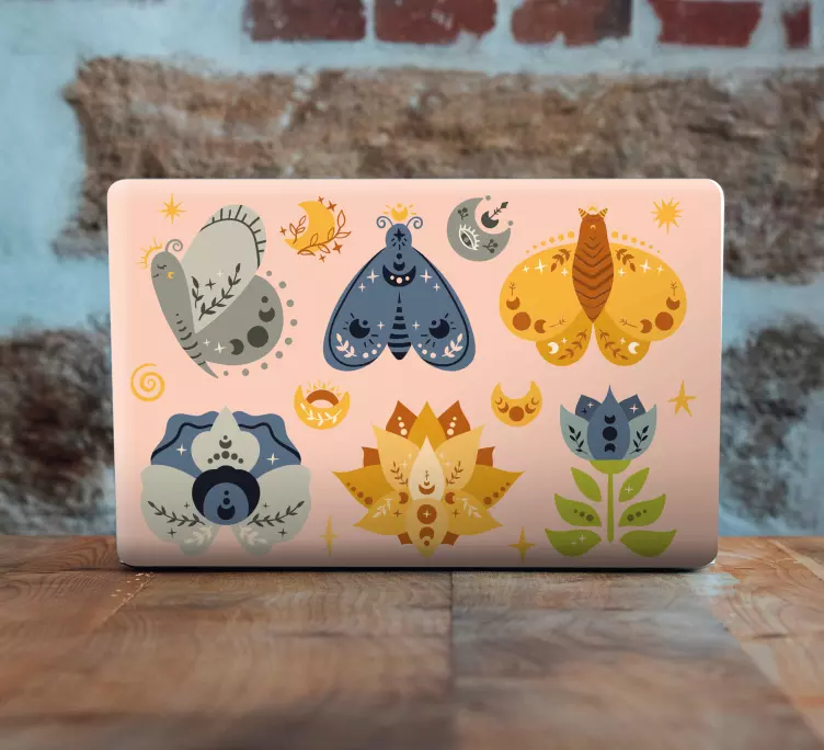Colorful insect collection laptop skin - TenStickers