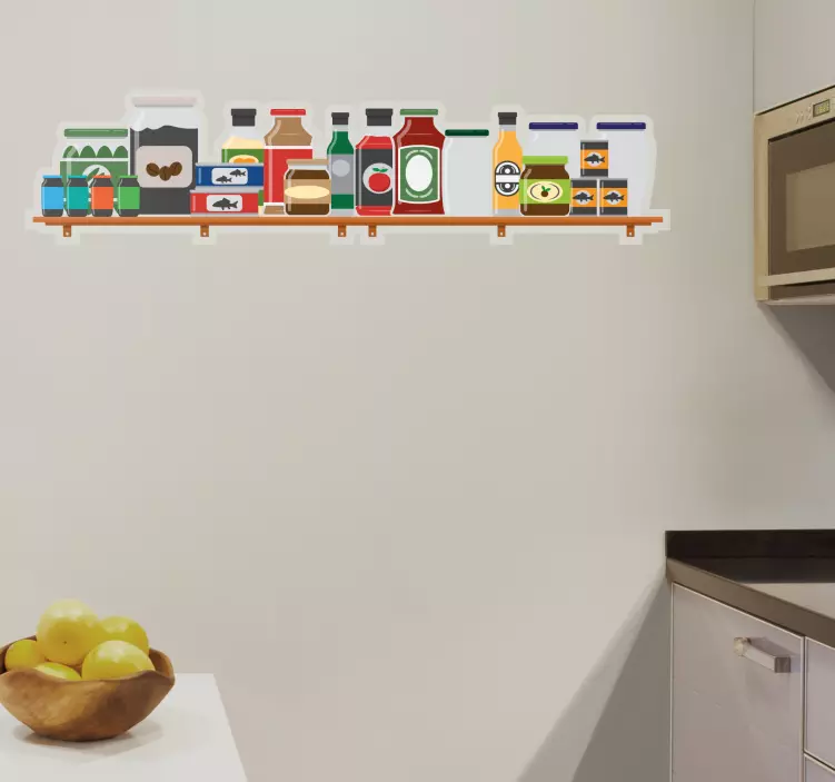 Colorful Kitchen Shelf cuisine wall sticker - TenStickers