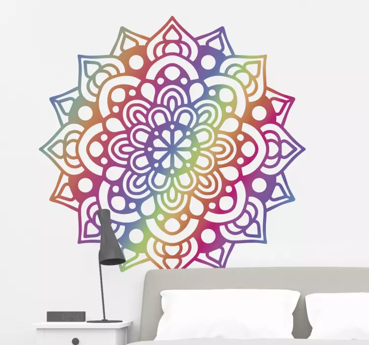 Colorful mandala decoration wall sticker - TenStickers