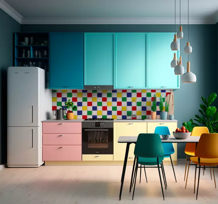 Colorful tilesColored tiles plain vinyl - TenStickers