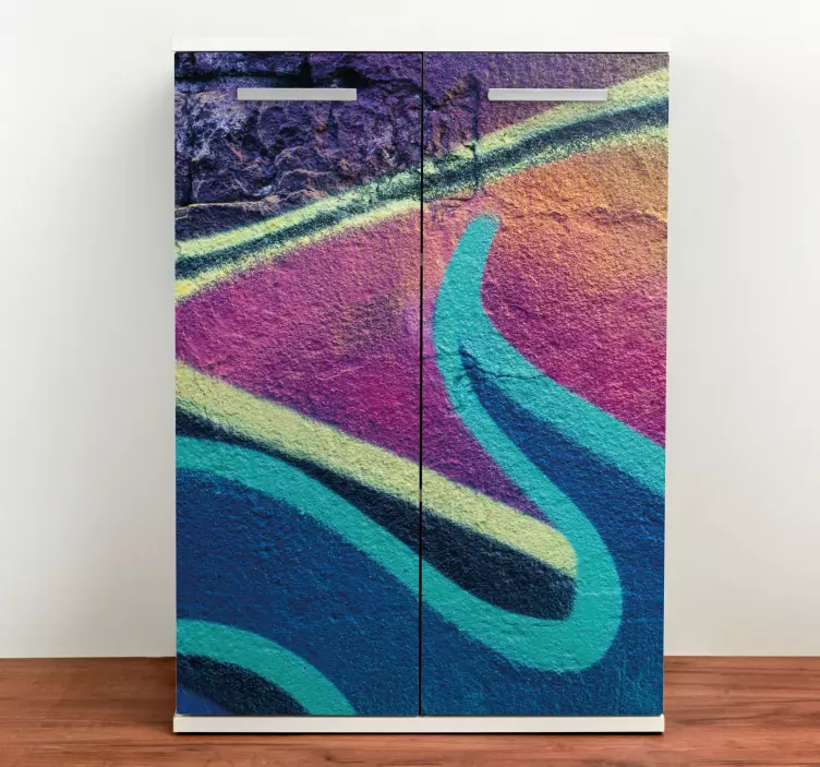 Colorful wave design furniture sticker - TenStickers