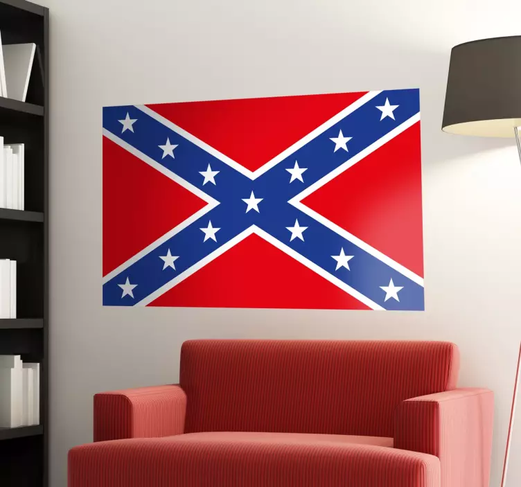 Confederate flag flag sticker - TenStickers