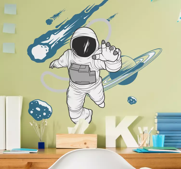 Cosmonaut Drifting in the Cosmos space wall sticker - TenStickers