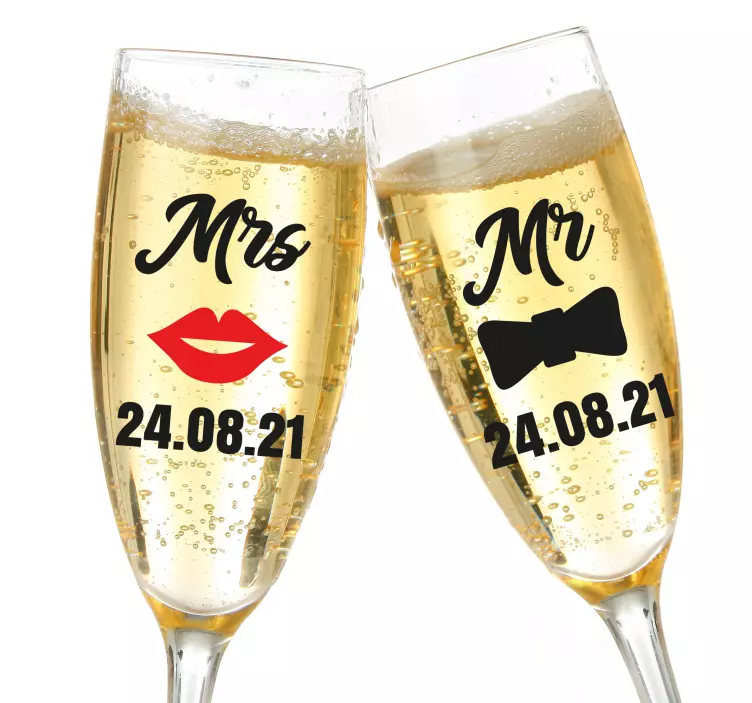 Couple's Personalized Toasts wedding sticker - TenStickers