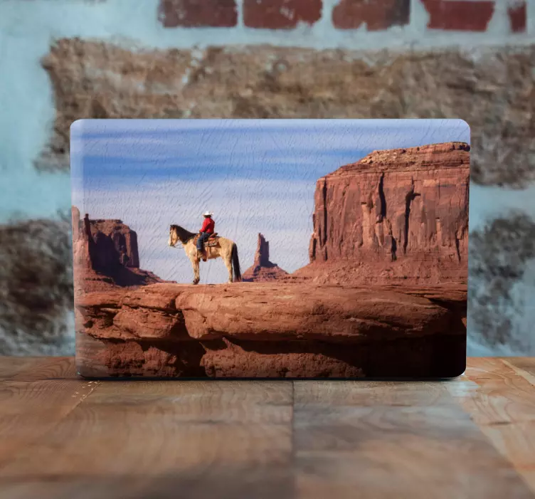 Cowboy on Horseback laptop skin - TenStickers