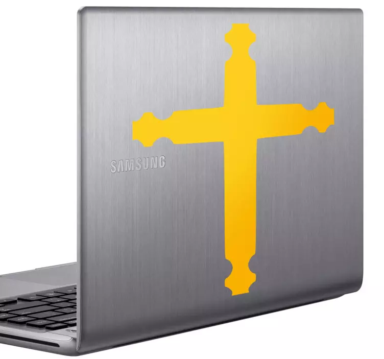 Cross Laptop Decal - TenStickers