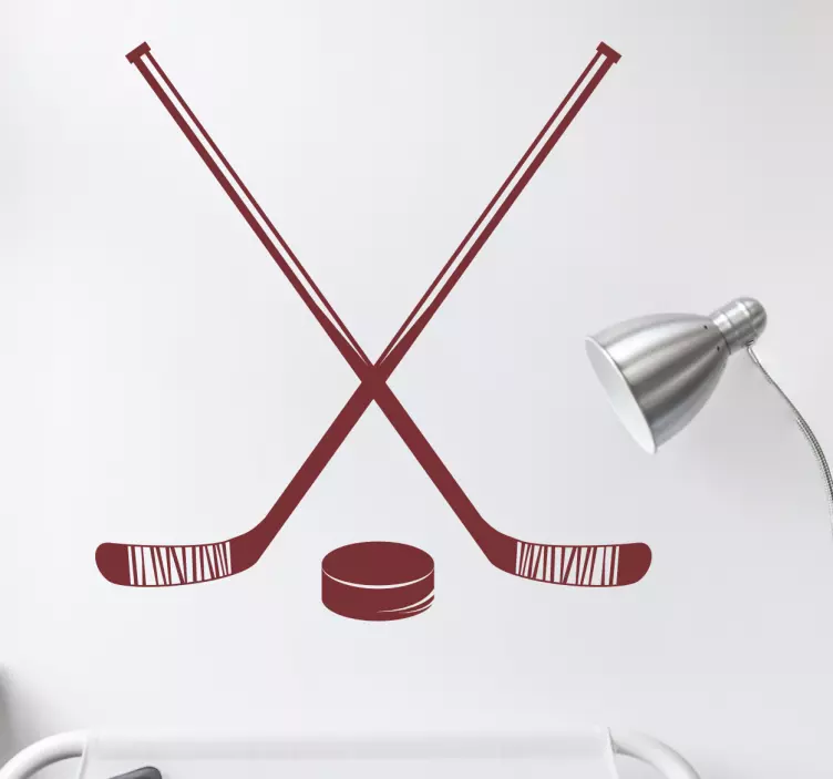 Crossed Hockey Sticks sports wall sticker - TenStickers