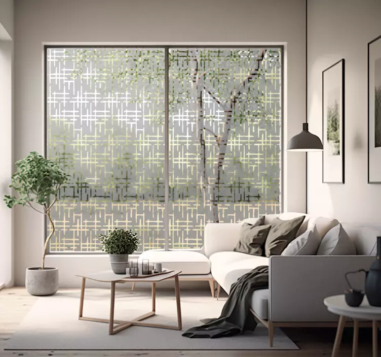 Crossed Translucent Lines window sticker - TenStickers