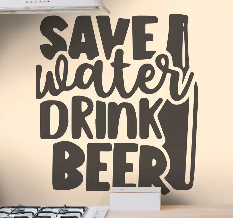 Cuisine wall sticker save water, drink responsibly - TenStickers