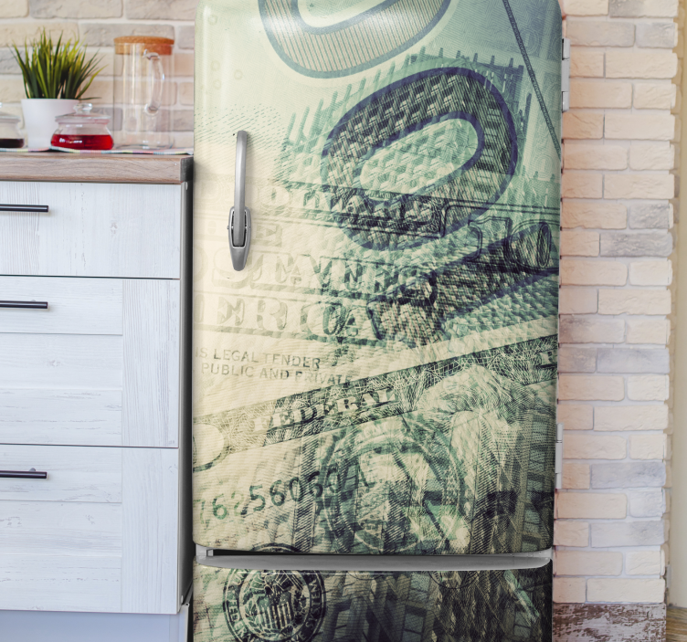 Currency Overlay fridge sticker - TenStickers
