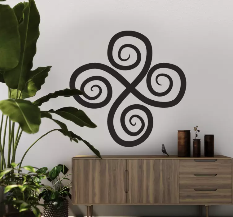 Curved Cross Wall Sticker - TenStickers