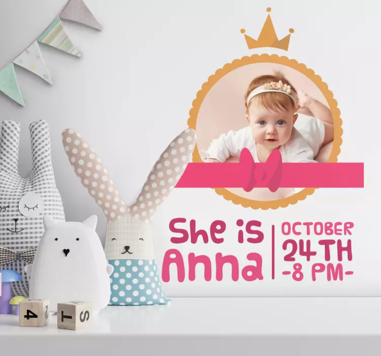 Custom Baby Announcement wall stickers for kid - TenStickers