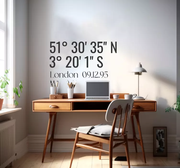 Custom Coordinates country Sticker - TenStickers
