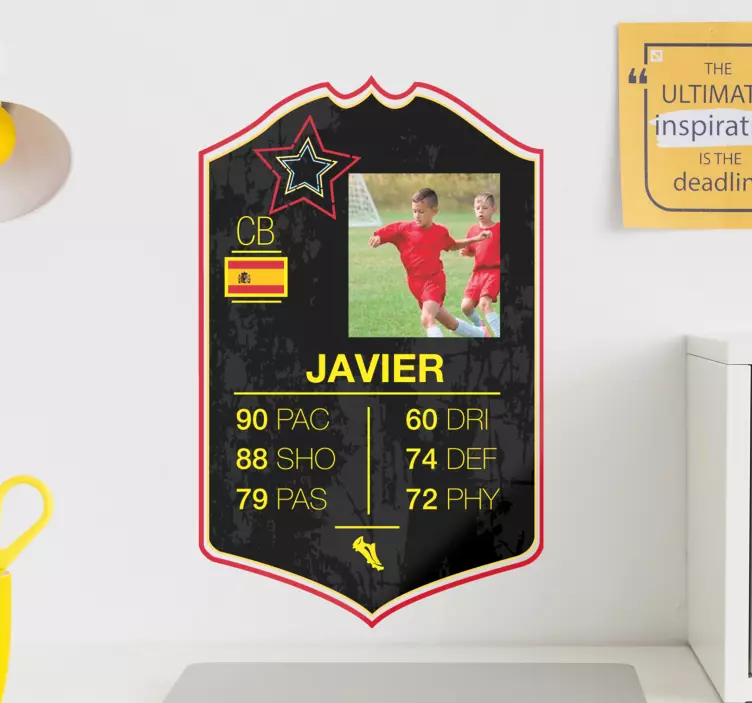 Custom player stats football sticker - TenStickers