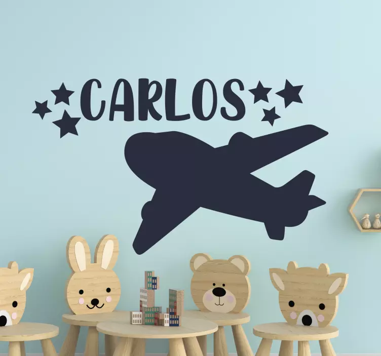 Customized Airplane Motif wall stickers for kid - TenStickers