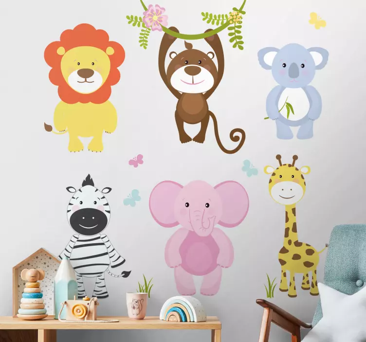 Cute Animal Friends wall stickers for kid - TenStickers