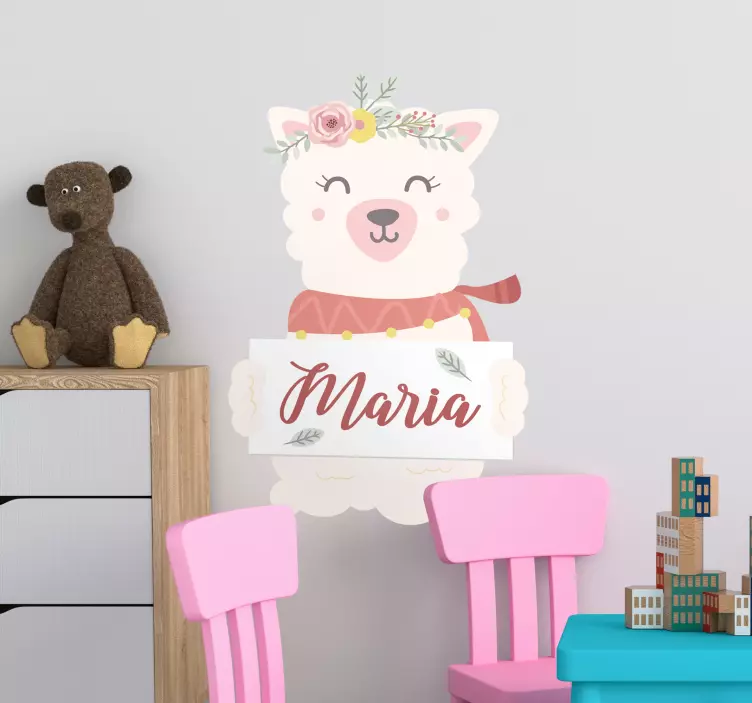 Cute Animal Holding Sign wall stickers for kid - TenStickers