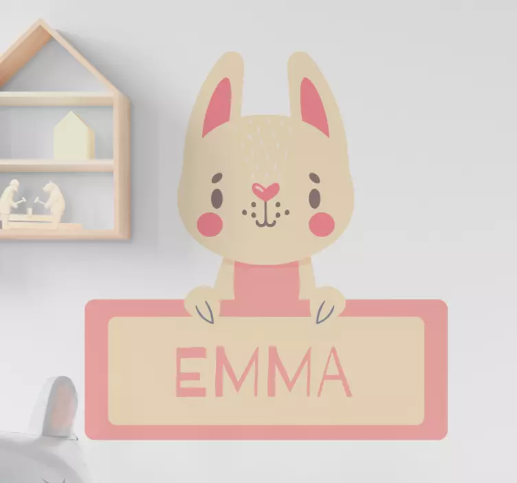 Bunny with name wall stickers for kid - TenStickers