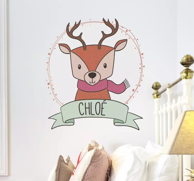 Cute Deer Character wall sticker - TenStickers
