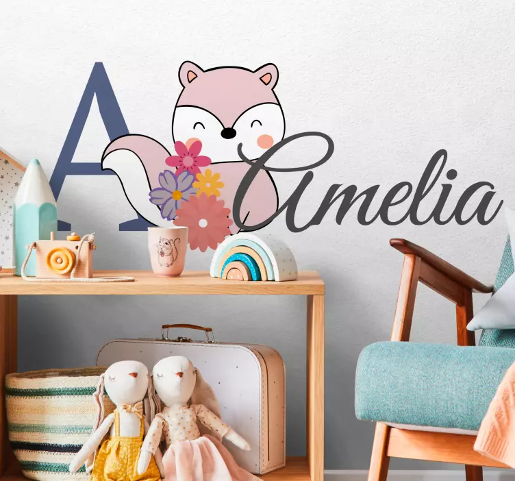 Cute Fox Design wall stickers for kid - TenStickers