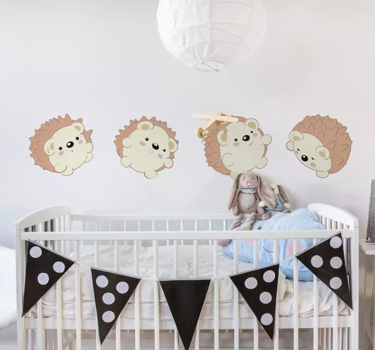 Cute Hedgehog Characters pet wall art - TenStickers