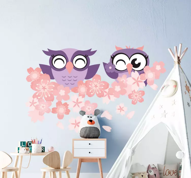 Cute Owl Friends wall stickers for kid - TenStickers