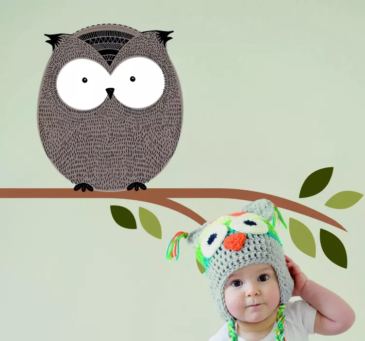 Cute Owl Illustration wall stickers for kid - TenStickers