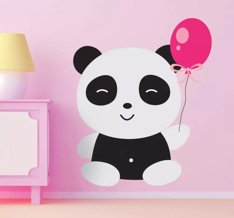 Cute Panda Wall Sticker - TenStickers