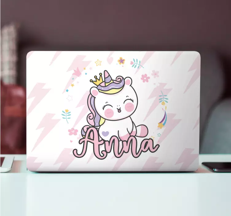 Custom baby unicorn laptop skin - TenStickers
