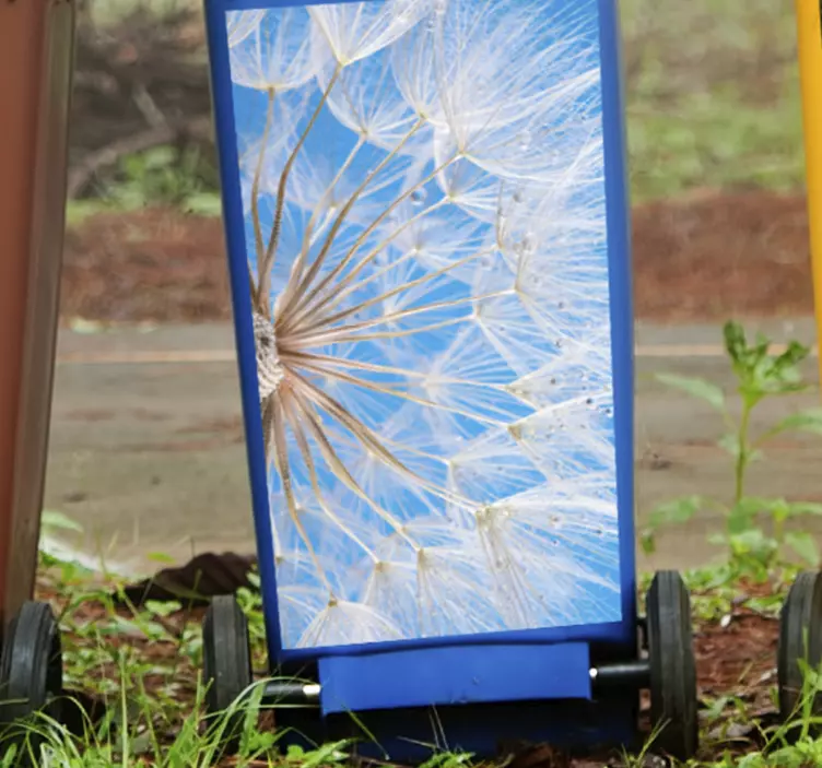 Dandelion Floral Detail recycling decal for bin - TenStickers