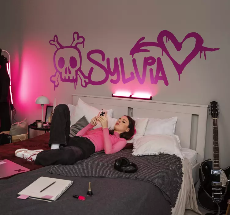 death and love graffiti urban decal - TenStickers