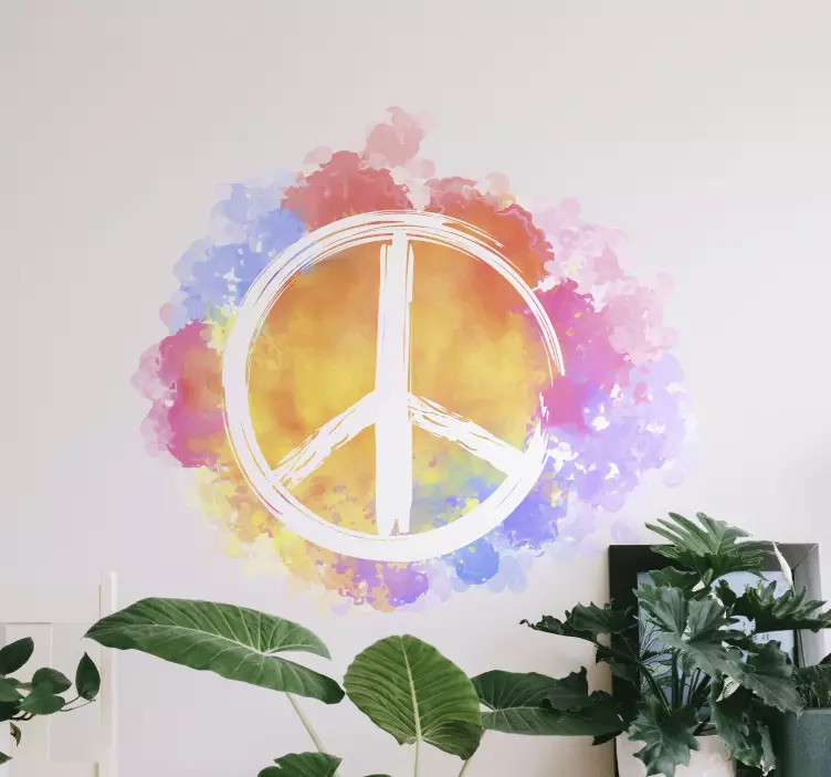 Decoration wall sticker peace symbol splash - TenStickers