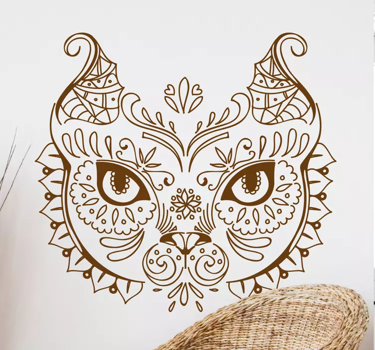 Detailed Feline Face wall sticker - TenStickers