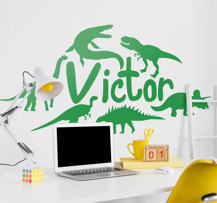 Dinosaur name custom wall sticker - TenStickers