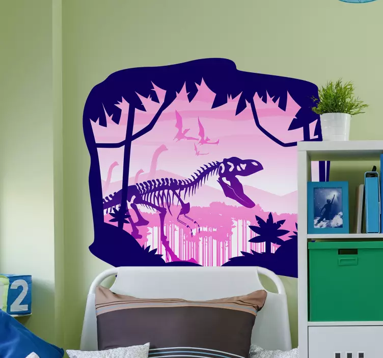 Dinosaur Skeleton Scene wall sticker - TenStickers