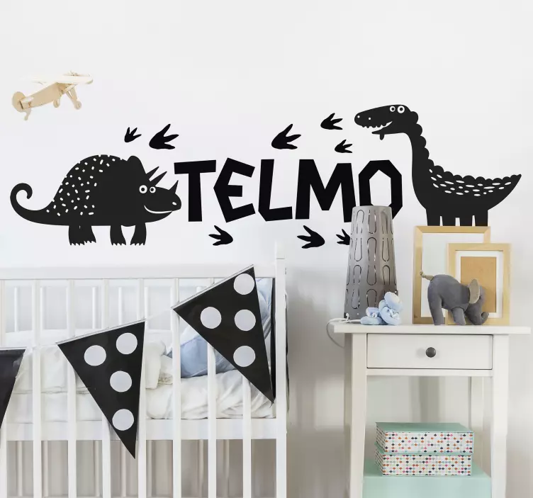 Dinosaurs and Name wall stickers for kid - TenStickers