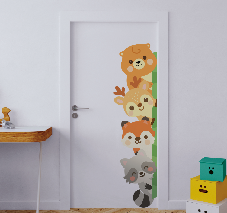 Door sticker animal decor for kids room - TenStickers