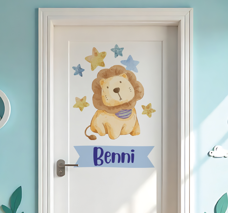 Door sticker lion for kids room - TenStickers
