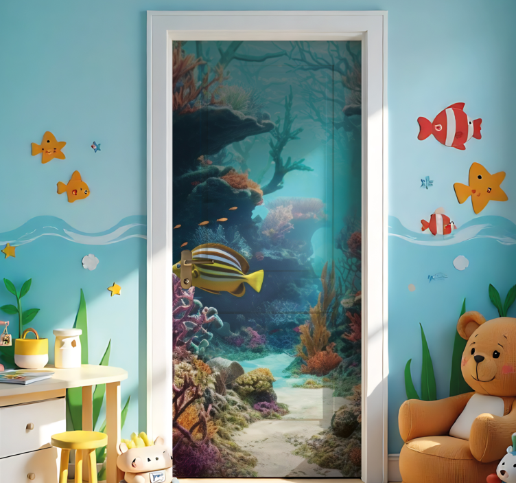 Door sticker ocean theme for kids room - TenStickers