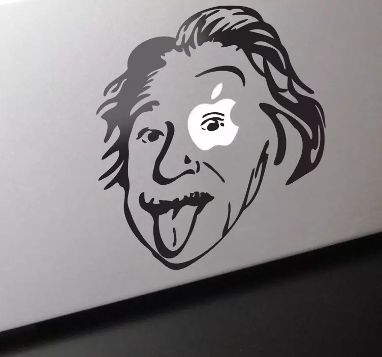 Einstein Apple Theme MacBook Sticker - TenStickers