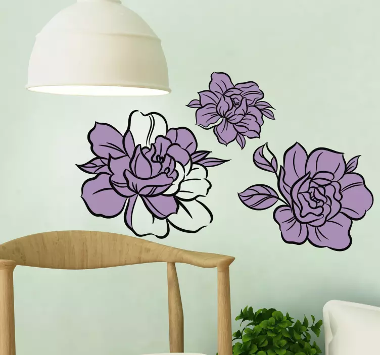 Elegant Botanical Arrangement flower wall sticker - TenStickers