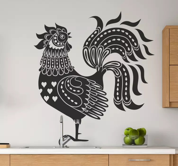 Elegant Rooster Design farm animal wall sticker - TenStickers