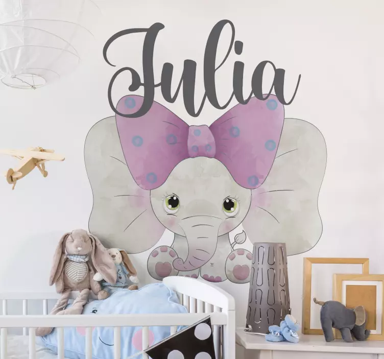 Elephant with baby  Personalized decal - TenStickers