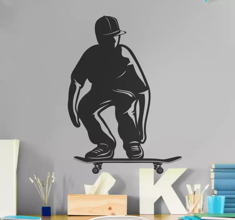 Extreme sports sticker skateboarder leaping action - TenStickers
