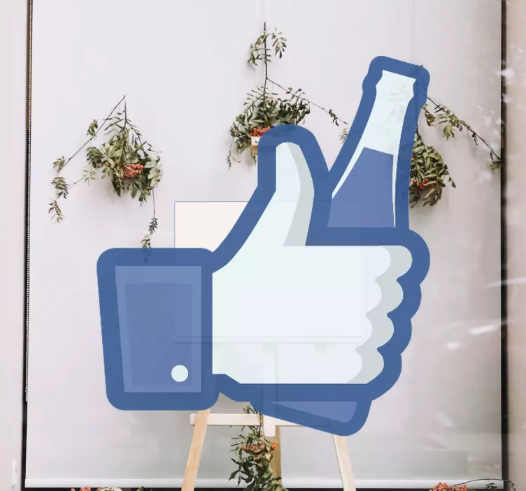 Facebook like with bottle window sticker - TenStickers