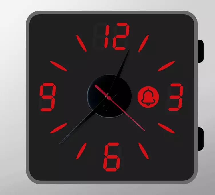 Fantastic digital with bell wall clock decal - TenStickers