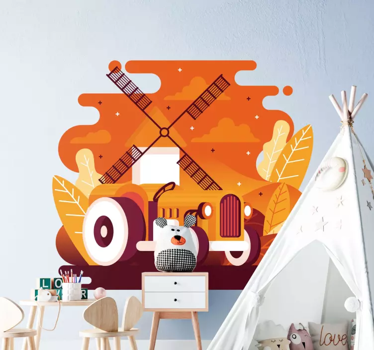 Farm landscape in cartoon style toy decal - TenStickers