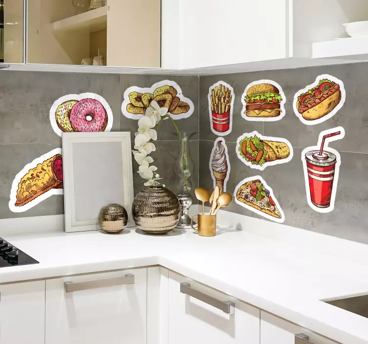 Fast food vinyl wall sticker - TenStickers