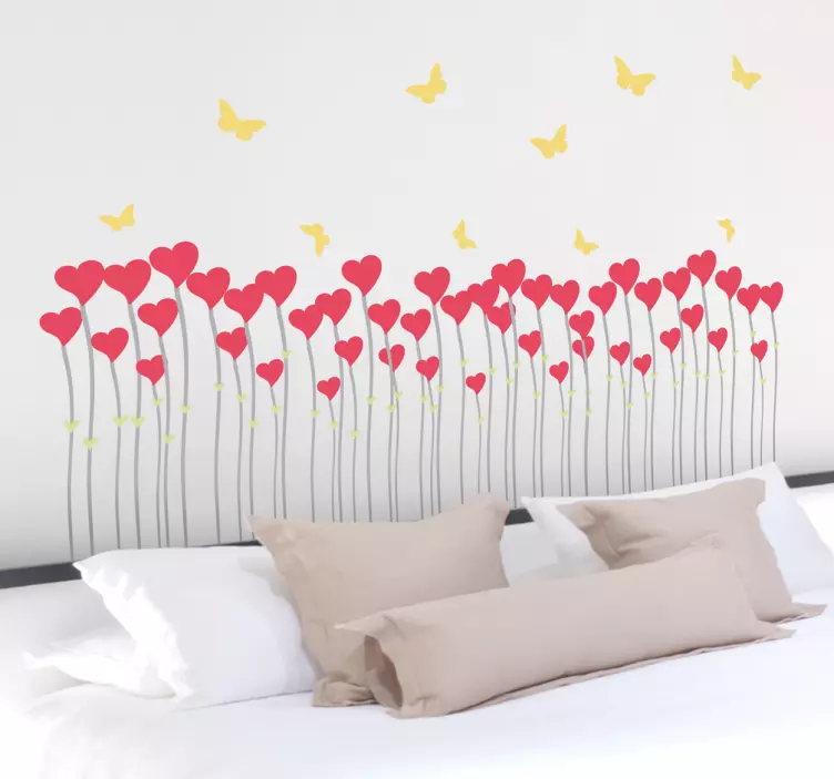 Field of Hearts Wall Sticker - TenStickers