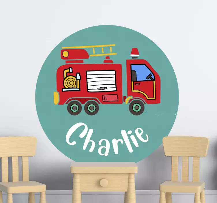 Fire Truck Theme wall stickers for kid - TenStickers